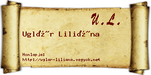 Uglár Liliána névjegykártya